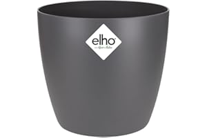 Elho Brussels okrągła mini 7 – doniczka do wnętrz – Ø 6,7 x wys. 6,0 cm – czarna/antracytowa