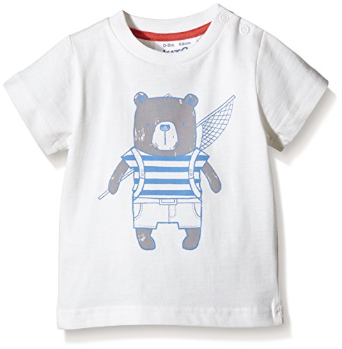 Kite Baby-Boys Travelling Bear Round Collar Short Sleeve T-Shirt, Off-White (Ecru), 3-6 Months