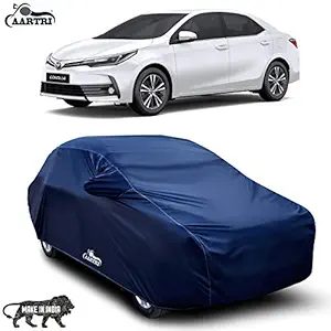 CREEPERS Water Resistant Dust Proof Car Body Cover with Mirror Compatible with Toyota Corolla Altis (Navy Blue)