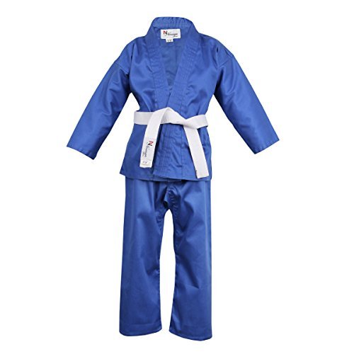 Norman Bleu pour Enfants Kimono de Karaté Ceinture Blanche Gratuite Enfants Kimono de Karaté