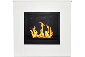 DIVINA FIRE Camino a bioetanolo da terra Michelangelo in legno bianco Made in Italy 96x36x90h