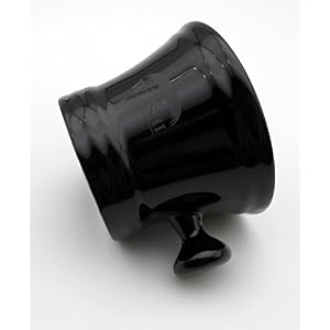 WEISHI Black Shaving Soap Bowl with Handle, Mug for Shave Soap and Cream - Image 3