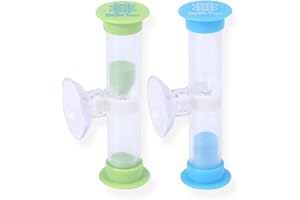 DGN Toys Sanduhren mit Saugnapf | Eieruhren |2 er Set | 2 min. Countdown |Sanduhr fürs Zähne Putzen für Kinder | Schule | Kita | Büro | zahnputzuhr | (Blau/Grün)