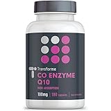 CoQ10 100mg 180 Softgels, Naturally Fermented Co Enzyme Q10, Efficient Absorption, Gluten Free, by Transforme