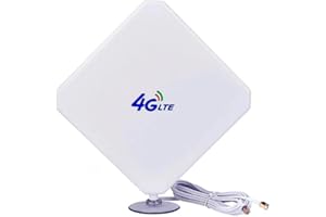 W WONECT Antena 4G interior Panel 24dBi LTE Interior Exterior Soporte Ventosa Cable 3 Metros SMA Macho. Mejora señal entrada Routers 4G con conexión SMA de antena externa