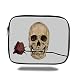 Produktbild Tablet Bag for Ipad air 2/3/4/mini 9.7 inch,Gothic Decor,Skull with Dry Red Rose in Teeth Anatomy Death Eye Socket Jawbone Halloween Art Decorative,Bag
