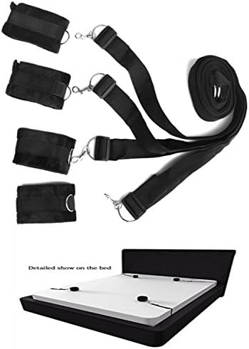 Under the Bed Props-Bed Tied limit Bound with Straps -Restraints Bundled Props For Couples Play (Black)