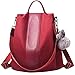 Produktbild Longzjhd Damen Rucksack Handtasche Umhängetasche Backpack Schultertasche Anti Diebstahl Tasche Wasserdichte Schulrucksack Rucksack Wasserdichte Nylon Schultaschen Tagesrucksack (Rot, One size)