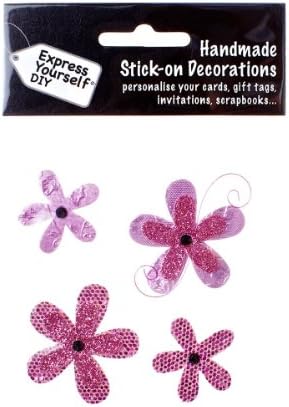 Express Yourself DIY, self adhesive, Pink Flower, Topper - Ideal for Card Making, Scrapbooking, Papercrafts, Childrens Crafts etc