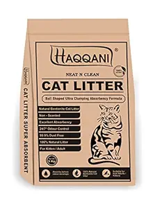 Haqqani Smart Ball Shaped Bentonite Cat Litter with Super Absorbency and Instant Clumping Natural Cat Litter (25 Kg (Offer Pack of 5))