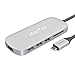 Price comparison product image USB C TO HDMI, HooToo 6-in-1 3.1 Type C Hub with 4K HDMI Port, Thunderbolt Type C Charging Port, 3 USB 3.0 ports and Card Reader for MacBook Pro, ChromeBook Pixel and other laptop, Silver