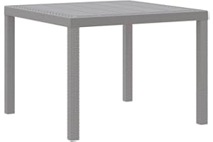 vidaXL Tavolo da Giardino Grigio Chiaro 100x100x73 cm in Rattan Sintetico
