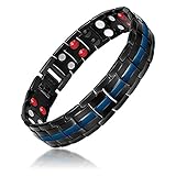 Jeracol Magnetic Bracelet Mens Magnetic Therapy Bracelet With Double 4 Health Elements Health Link Mens Magnetic Bracelets For Arthritis Pain Relief With Remove Tool & Gift Box.