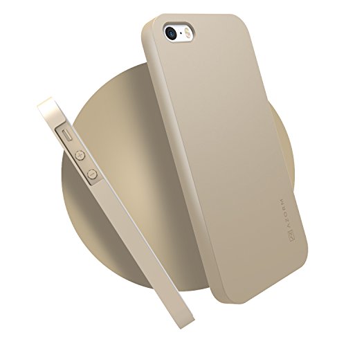 Azorm Coque iPhone SE / 5S / 5, Color Edition Effet Métallisé, Etui de Protection Rigide Antidérapant, Housse assortie à la couleur Or du Téléphone Apple 