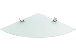IB-STYLE ib style® Étagère d'angle en verre | incl. Clip ECO acier inoxydable | 3 designs | 8mm - 25x 25 cm - satiné