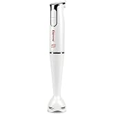 Girmi MX04 Immersion Blender, 400W, DC Motor, 2 Speeds, Stainless Steel Blades, Anti-splash Foot, White