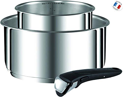 Tefal - L9408802 - Ingenio Preference Set de 2 Casseroles 16/20 Cm Inox + Poignée Amovible Tous Feux Dont Induction