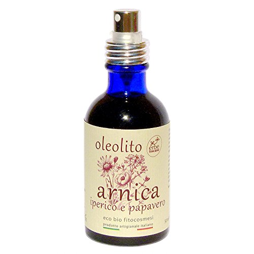 Olio BIO all'ARNICA, IPERICO e PAPAVERO (Oleolito) 50 ml - Puro Concentrato di Natura - Prodotto a mano in Toscana