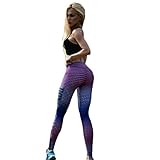 TianWlio Leggings Damen Frauen Sportgymnastik Yoga Fitnesskurs Leggings Hosen Blau XL