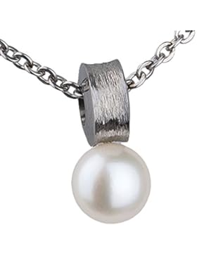 Ernstes Design Anhänger mit weißer Süßwasser Zuchtperle Edelstahl AN420