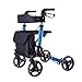 Produktbild GFDDZ Leichter zusammenklappbarer Rollator Walker mit Sitz, doppelte Sicherheitsbremse, einstellbare Höhe, 4-Rollen-Mobilitätshilfen mit Stock- / Regenschirmhalter und Abnehmbarer Aufbewahrungstasche