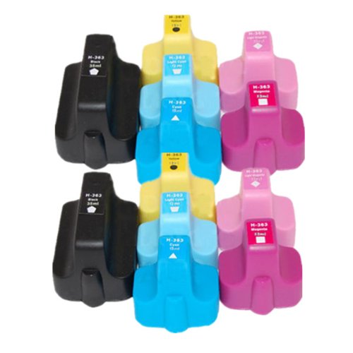 PerfectPrint Compatible Ink Cartridge Replacement for HP Photosmart 3100 3108 3110 3200 3210 3207 3213 3214 3308 3310 3313 3314 8250 8253 C5100 C5140 C5150 363 (Black/Cyan/Magenta/Yellow, 12-pack)