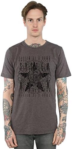 System Of A Down Men's World Star Black Washed T-Shirt Medium Charcoal