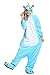 Produktbild Mystery&Melody Süßes Einhorn Overalls Jumpsuits Pyjama Fleece Nachtwäsche Schlaflosigkeit Halloween Weihnachten Karneval Party Cosplay Kostüme für Unisex Kinder und Erwachsene (L, Blau)