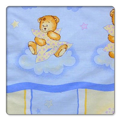 Blue teddy 6 pieces bedding set Cot (60cm x 120cm)