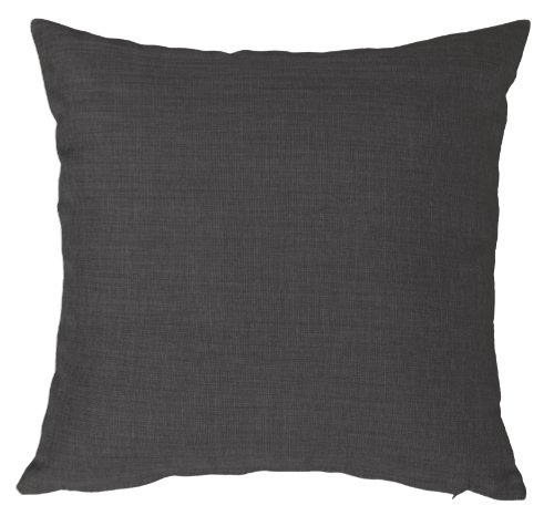 Kissenhülle Struktur Leinen-Optik Kissenbezug Deko Kissen ca. 40x40 50x50 oder 40x60 cm Farbwahl #357 (anthrazit, 50_x_50_cm)