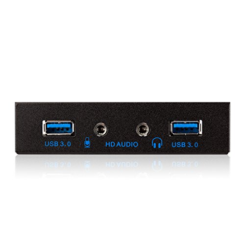 TurnRaise USB 3,0 2-Port 3,5 Zoll Metall Frontplatte USB-Hub mit 1 HD-Audio-Ausgangs-Port/1 Mikrofon-Eingang Anschluss - 2