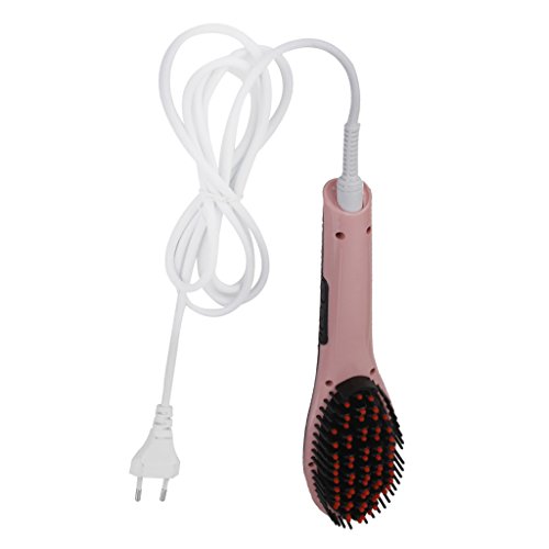 Elektrische Haarglätter mit EU Stecker Adpater Anti Verbrühung - Rosa