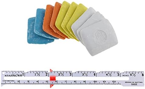 FITYLE Assorted 15 cm Sewing Measuring Gauge Ruler and Tailor's Chalk for DIY Clothing Accessories