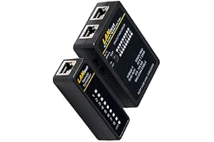 odedo® Probador de cables RJ45/RJ11 RJ12 BNC con unidad remota, probador de red, probador de línea LAN ISDN DSL CAT 5/6/7, cable de conexión Ethernet Network Cable Tester