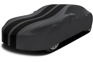 Asasytal Copriauto Auto Interno Completa,Anti-dust/Traspirante Morbido Tessuto in Velluto con Elasticità Bene,Universale Fit Saloon/Berlina L4.9~5,25m per la Mostra di Garage/Auto,Strisce Nero+Grigio