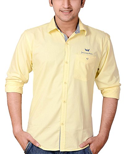 Anry Yellow Cotton Casual Shirts for Men (YEL4100) RS.499 (44.00% Off) - Amazon