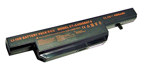 Shanhao Technology Co.,Ltd C4500BAT-6 - Batteria agli ioni di litio da 11,1 V, capacità 4400 mAh, per notebook Clevo C4500, C4501, C4505, C4800, C4801 e C4805