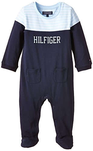 Tommy Unisex Baby Jersey Coverall Long Sleeve Romper, Blue (Navy), 3-6 Months (Manufacturer Size:68)