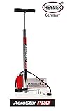 Premium HEYNER single barrel hand air pump with gauge 7 BAR 100 PSI car bike tyre inflator