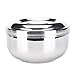 B-Comrade(TM) Shave Soap Cup with Lid, Stainless Steel Dual Layer Shaving Mug Bowl