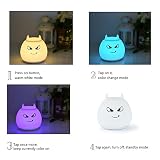 Amagle Silikon LED Nachtlicht mit 7 Beleuchtung Touch Schalter USB Nachtlichter Nachttischlampen Schlummerleuchten Stimmungslichter Weiche Silikon Lampe für Kinder Baby Tisch Zimmer Schlafzimmer - 4