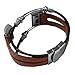 Produktbild Altsommer Herren Armband Leder Echtleder Armband Geflochten mit Magnet für Fitbit Charge 2 Armschmuck Herren Leder Seil Armband Geflochtenes Edelstahl Gliederarmbänder (Braun)