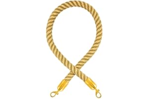 FLEXIBARRIER Cavo di bloccaggio di alta qualità con moschettoni (diametro 36 mm) - Cavo di arresto con fascette (1,5 m, beige/ottone)