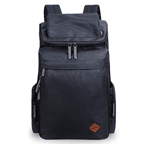 VENTCY Mochila Negro Hombre Mujer 30L Vintage Escolar Mochila Portatil 15.6 Pulgadas Daypack Retro Senderismo Viaje Casual Camping Deporte