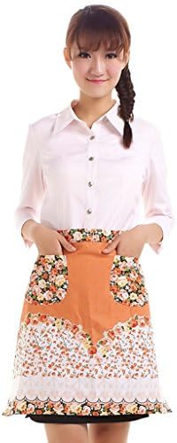 Wddwarmhome New Style Orange Half Body Antifouling Apron Female Lovely Kitchen Apron Cafe Restaurant Work Clothes