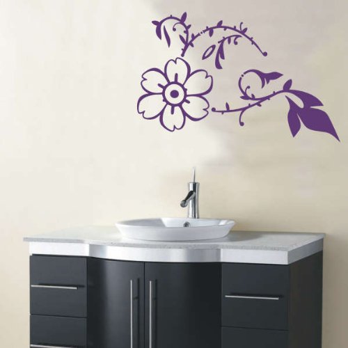 Imagen principal de Etiqueta de la pared f64 flores muy bonitas con adornos elegantes 120x77 cm