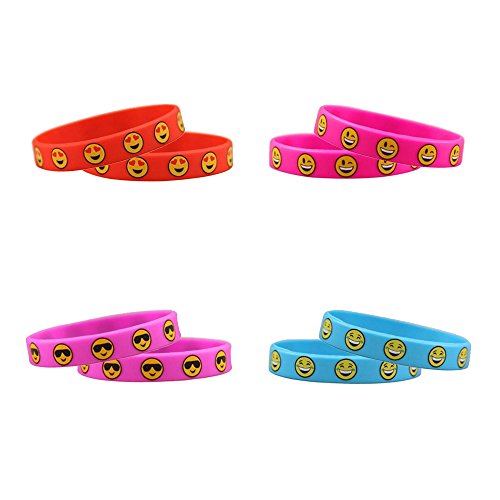 Geburtstagsfeierbevorzugungen,Emoji Silikon Armbänder,Partybevorzugungen für Kinder,Neuheit Spielzeug für Kinder ,Geburtstagsparty liefert für Kinder - 3