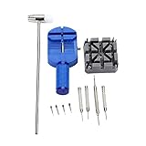 Godagoda Uhren Armband Entfernen Set 11 tlg Uhrenwerkzeug Edelstahl Armbandkürzer Stiftaustreiber Hammer Uhrenarmbandhalter und Stifte