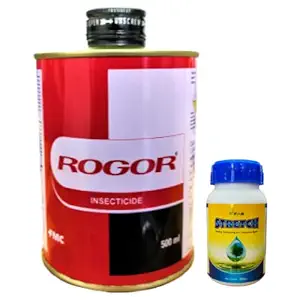 Rogor Dimethoate 30% EC Insecticide for Plants (100ml) and KUL Surfactant (100ml) Combo