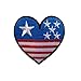 Produktbild Aufnäher / Bügelbild - USA Herz I love USA Flagge Fahne - weiß - 6,8 x 7,5 cm - Patch Aufbügler Applikationen zum aufbügeln Applikation Patches Flicken